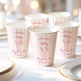 Gobelets En Papier Cocktail à main rétro moderne 30e anniversaire
