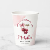 Gobelets En Papier Cocktail Cerise sur le dessus avec Ruban pour Mari (Verso)