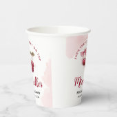 Gobelets En Papier Cocktail Cerise sur le dessus avec Ruban pour Mari (Gauche)