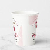 Gobelets En Papier Cocktail Cerise sur le dessus avec Ruban pour Mari (Droite)