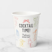 Gobelets En Papier Cocktail coloré Fête Rétro Anniversaire (Verso)