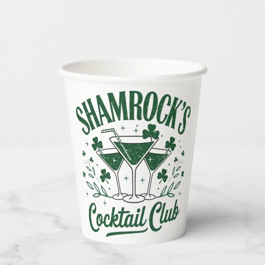 Gobelets En Papier Cocktail shamrock (Verso)