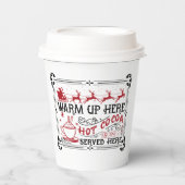 Gobelets En Papier coco chaleur mot art de Noël (Recto)