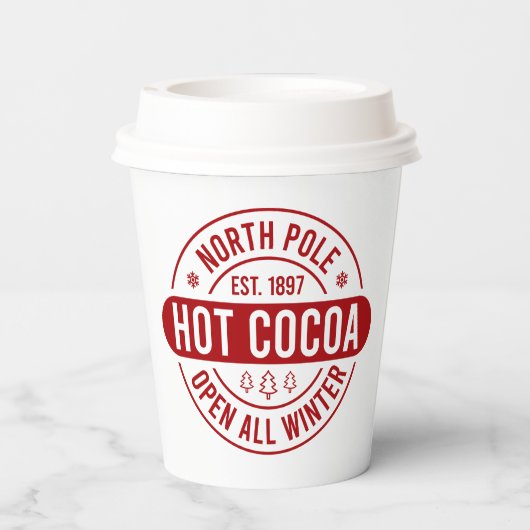 Gobelets En Papier Coco chaud du pôle Nord Noël (Verso)