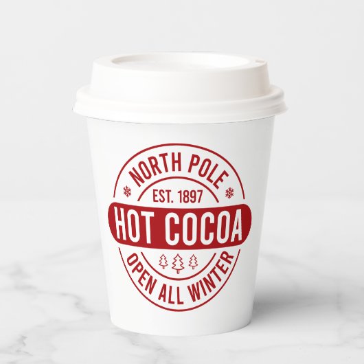Gobelets En Papier Coco chaud du pôle Nord Noël (Recto)