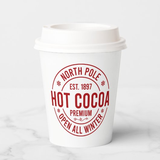 Gobelets En Papier Coco chaud du pôle Nord Noël (Verso)