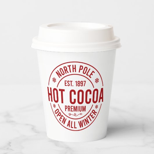 Gobelets En Papier Coco chaud du pôle Nord Noël (Recto)