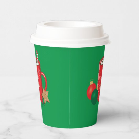 Gobelets En Papier Cocoa Mug Green Holiday Paper Cup (Droite)