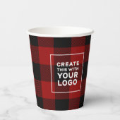 Gobelets En Papier Cocoa Noël Cosy Plaid Logo (Verso)