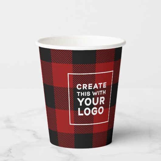 Gobelets En Papier Cocoa Noël Cosy Plaid Logo (Verso)