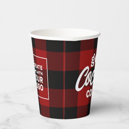 Gobelets En Papier Cocoa Noël Cosy Plaid Logo (Droite)