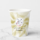 Gobelets En Papier Code QR Logo Élégant Texture Or (Recto)