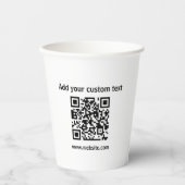 Gobelets En Papier Code Qr personnalisé café minimaliste blanc (Recto)