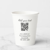 Gobelets En Papier code QR personnalisé simple ajouter votre nom text (Verso)