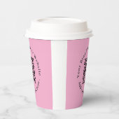 Gobelets En Papier Code QR Rose Pâle Marquage de Style Moderne Tasse (Gauche)