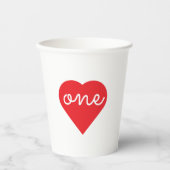 Gobelets En Papier Coeur 1er anniversaire (Recto)