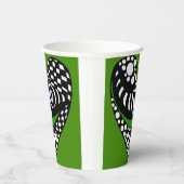 Gobelets En Papier Coeur Abstrait sur vert (Droite)