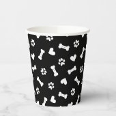 Gobelets En Papier Coeur Chien Paws Et Os Noir    (Gauche)