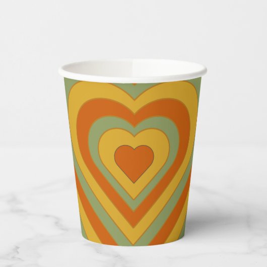 Gobelets En Papier Coeur d'amour Super en couche rétro (Gauche)