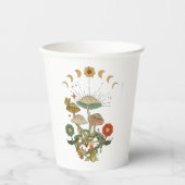 Gobelets En Papier Coeur de champignon, Champignons rétro, Champignon (Recto)