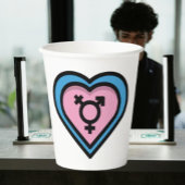 Gobelets En Papier Coeur des tasses de la Trans Pride Party