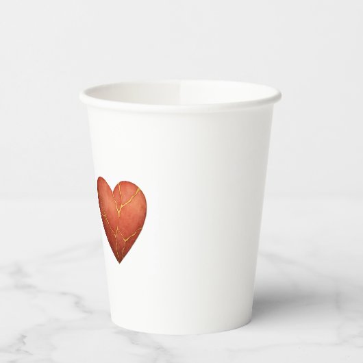 Gobelets En Papier Coeur Kintsugi (Gauche)