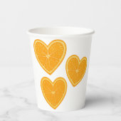 Gobelets En Papier Coeur Orange Paper Cup - Citrus Party Drinkware (Verso)