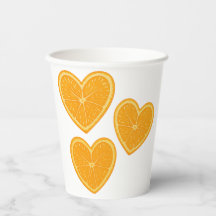 Coeur Orange Paper Cup - Citrus Party Drinkware