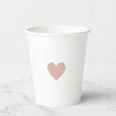 Gobelets En Papier Cœur Rose de la Saint-Valentin (Recto)