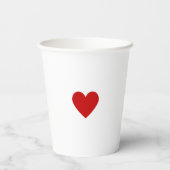 Gobelets En Papier Cœur Rouge de la Saint-Valentin (Verso)