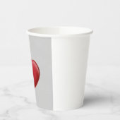 Gobelets En Papier Cœur Rouge Gris Mariage Amour Tendance (Gauche)