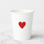 Gobelets En Papier Cœur Rouge Simple Moderne (Verso)