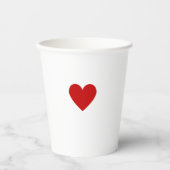 Gobelets En Papier Cœur Rouge Simple Moderne (Recto)