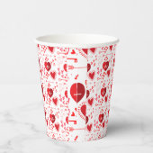 Gobelets En Papier Coeurs d'amour rouge et flèche (Droite)