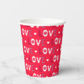 Gobelets En Papier Cœurs de la Saint-Valentin (Verso)