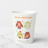 Gobelets En Papier Coeurs de Noël d'hiver mignonnes Laveux Sweater (Recto)