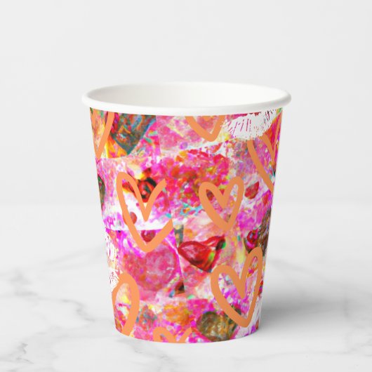 Gobelets En Papier Coeurs et lèvres (Verso)