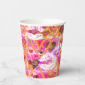 Gobelets En Papier Coeurs et lèvres (Gauche)