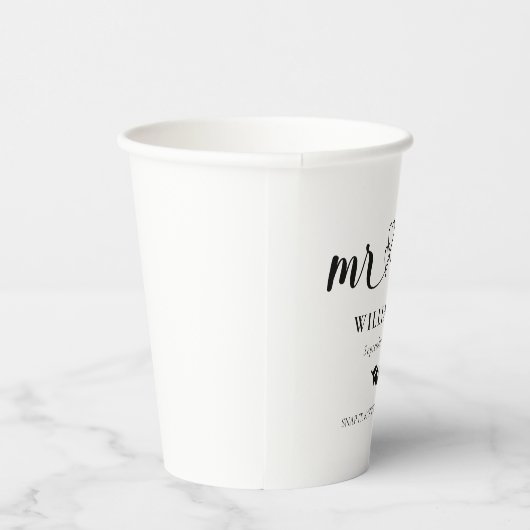Gobelets En Papier Coeurs mignons M & Mme Mariage Fiançailles (Droite)