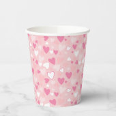 Gobelets En Papier Coeurs mignons rose (Gauche)