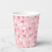 Gobelets En Papier Coeurs mignons rose (Droite)