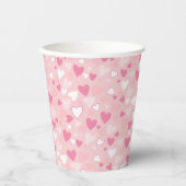 Gobelets En Papier Coeurs mignons rose (Recto)