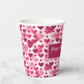 Gobelets En Papier Coeurs roses et texte personnalisé - Thème de la S (Recto)