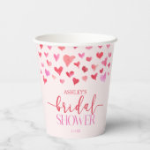 Gobelets En Papier Cœurs Roses Rouges Saint Valentin Mariage (Verso)