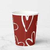 Gobelets En Papier Coeurs rouges et blancs (Droite)