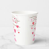 Gobelets En Papier Coeurs rouges roses Chérie Anniversaire (Droite)