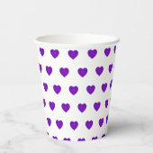 Gobelets En Papier Cœurs violets B&W qui battent (Verso)