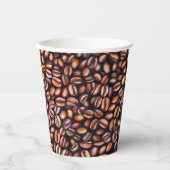 Gobelets En Papier Coffee Haricots crayon Motif Rustique Brown (Recto)