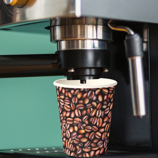 Gobelets En Papier Coffee Haricots crayon Motif Rustique Brown