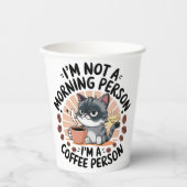 Gobelets En Papier Coffee-Première Attitude Amusante Conception Chat (Recto)